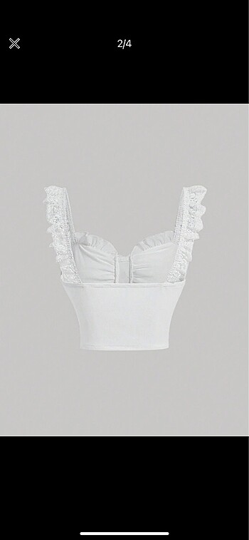 Sheinside shein korse crop bluz askılı