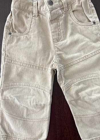12-18 Ay Beden camel Renk Erkek Çocuk Bej Düğmeli Denim Pantolon