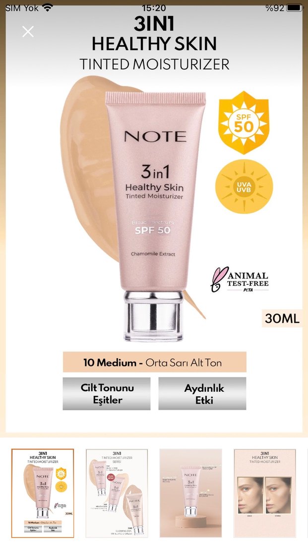 Note 3in1 Sağlıklı Cilt Tonlu Nemlendirici - Görsel 2
