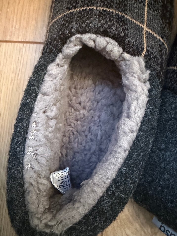 Erkek Gri Kareli Tokalı Ev Terliği - Görsel 3