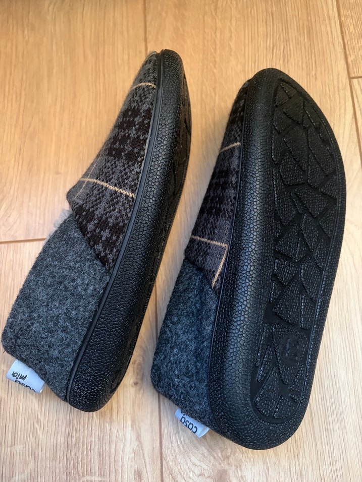 Erkek Gri Kareli Tokalı Ev Terliği - Görsel 2