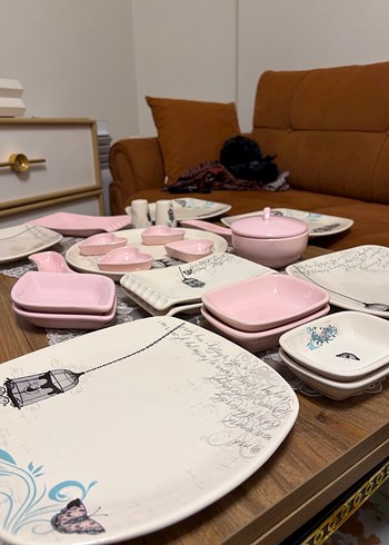 Pembe Pastel Desenli kahvaltı Takımı - Görsel 2