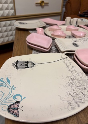 Pembe Pastel Desenli kahvaltı Takımı - Görsel 3