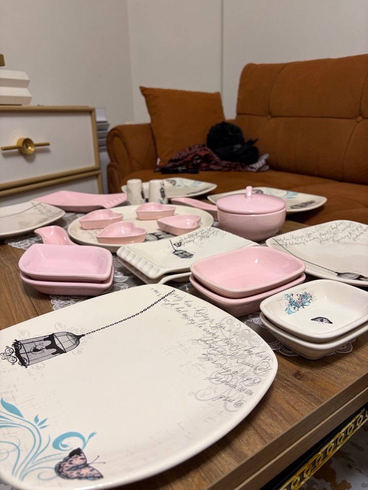 Pembe Pastel Desenli kahvaltı Takımı - Görsel 2