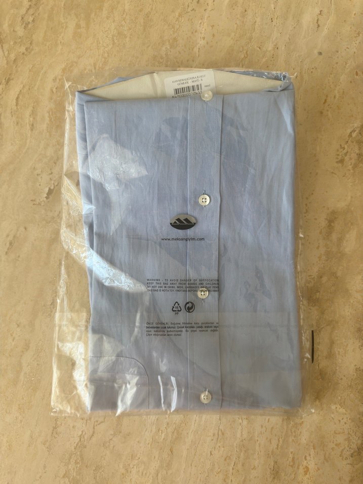 Erkek Açık Mavi Kısa Kollu Gömlek - Görsel 3