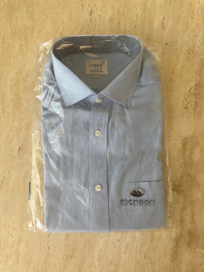 Erkek Açık Mavi Kısa Kollu Gömlek - Görsel 2