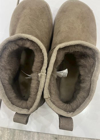 40 Beden ugg bot Bej Süet Kadın Dolgu Topuk Bot Kürk