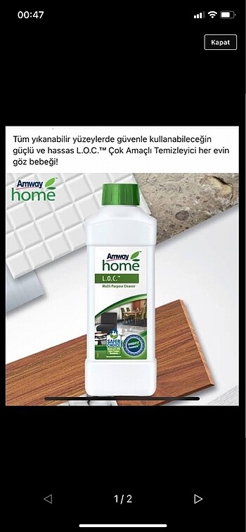 Amway home Loc genel temizlik ürünü yeni etiketli