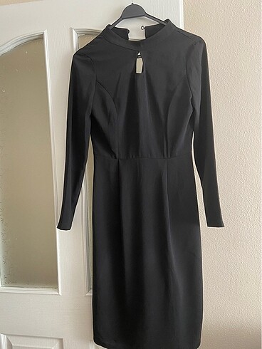 Kadın elbise siyah 36-38 beden uyumlu kumaş şık abiye günlük