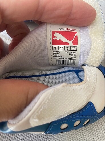 16 Beden mavi Renk Puma erkek bebek ayakkabısı mavi beyaz orjinal yenidoğan 14