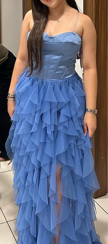 Diğer 40 Beden Abiye genc kiz katli elbise
