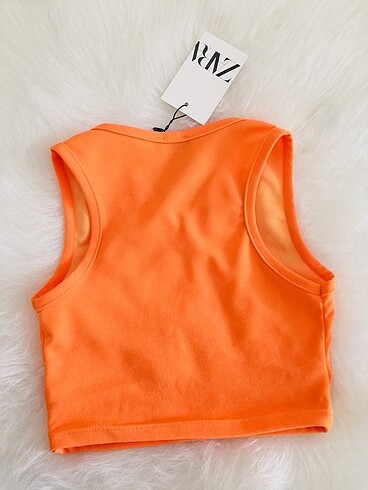 s Beden turuncu Renk Zara bluz crop