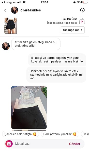 s Beden Siyah şort etek