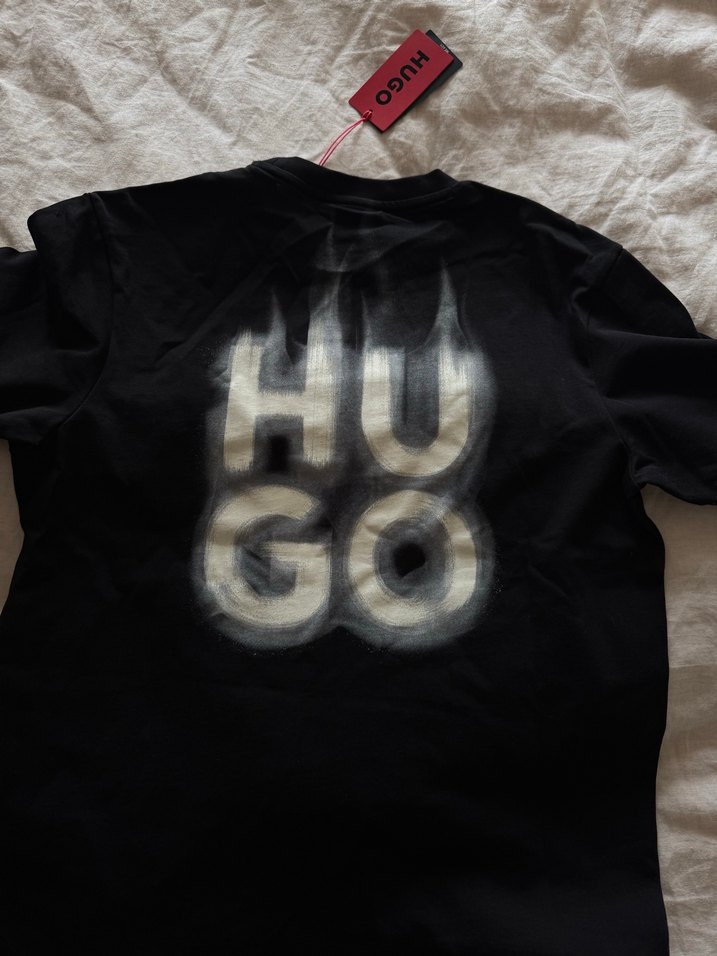 HUGO Siyah Baskılı Erkek Tişört - Görsel 3