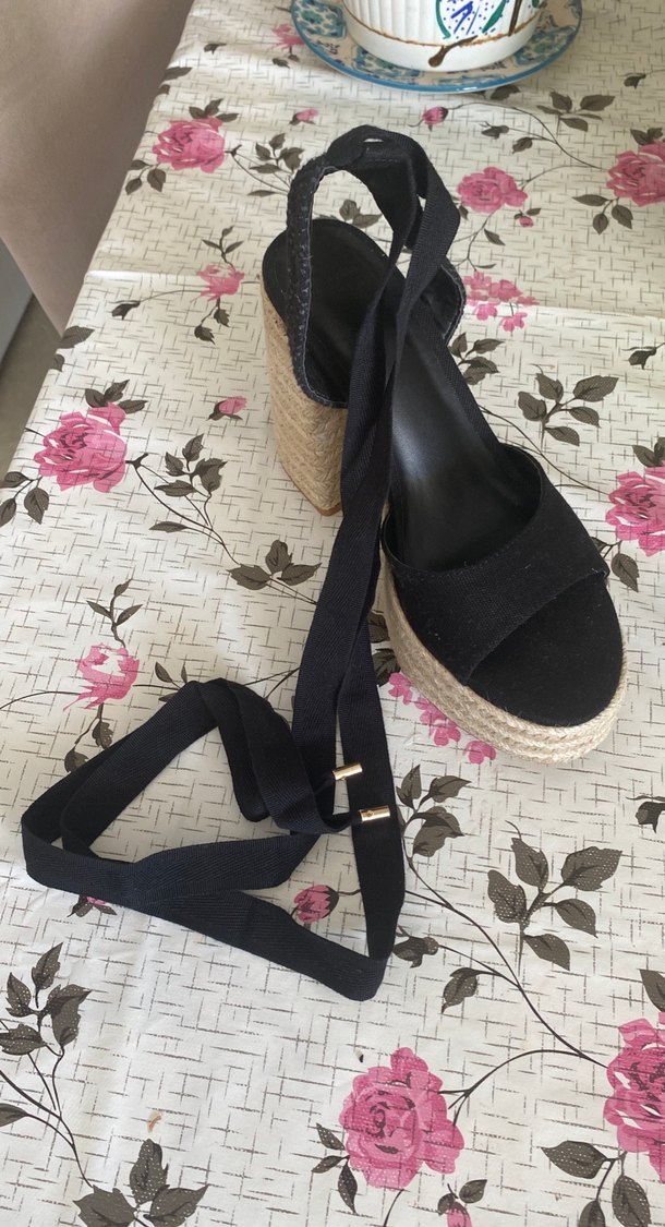 Bilek Kayışlı Çok bantlı Jüt Topuklu Sandalet - Görsel 3