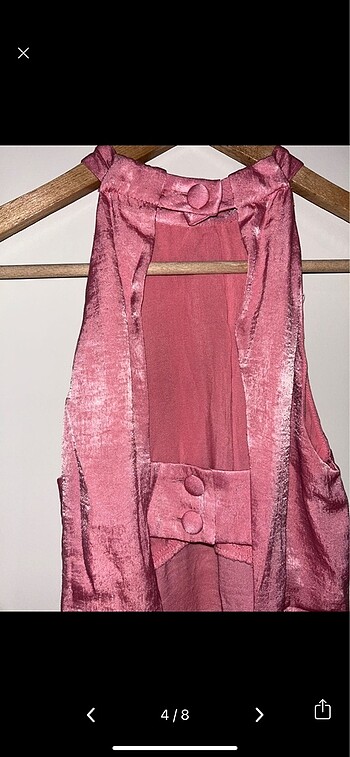 xs Beden pembe Renk Zara midi elbise