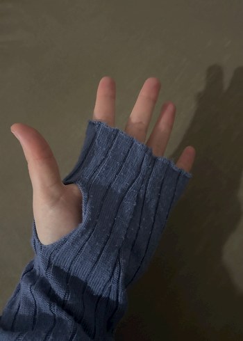 Uzun Kollu Lacivert Triko Kadın Kazak - Görsel 6