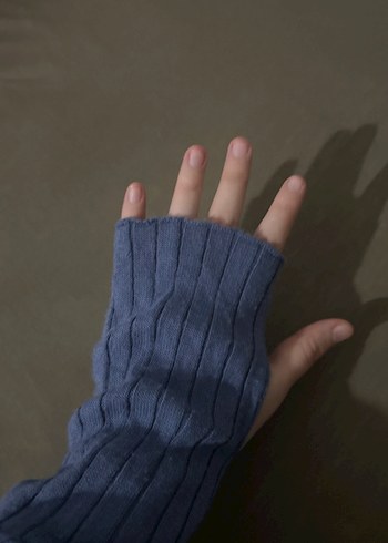 Uzun Kollu Lacivert Triko Kadın Kazak - Görsel 5