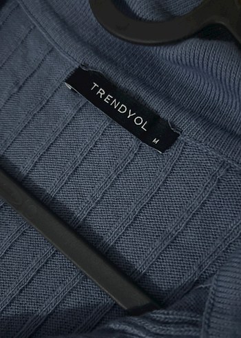 Uzun Kollu Lacivert Triko Kadın Kazak - Görsel 2