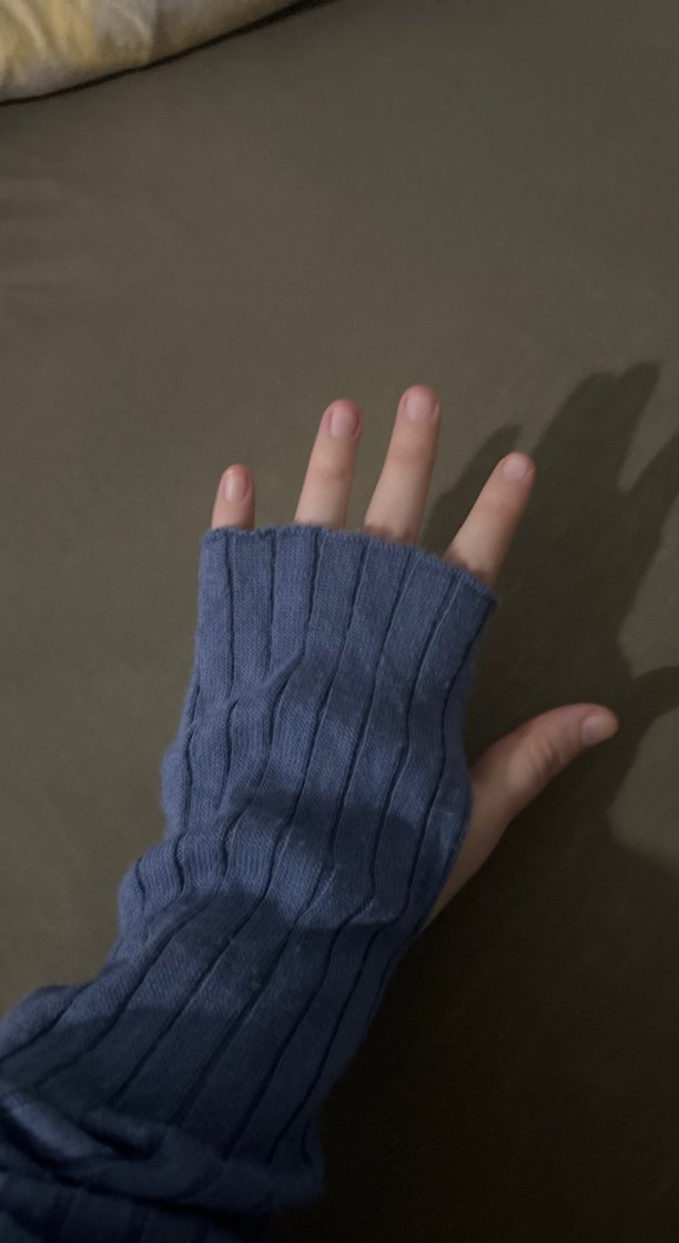 Uzun Kollu Lacivert Triko Kadın Kazak - Görsel 5