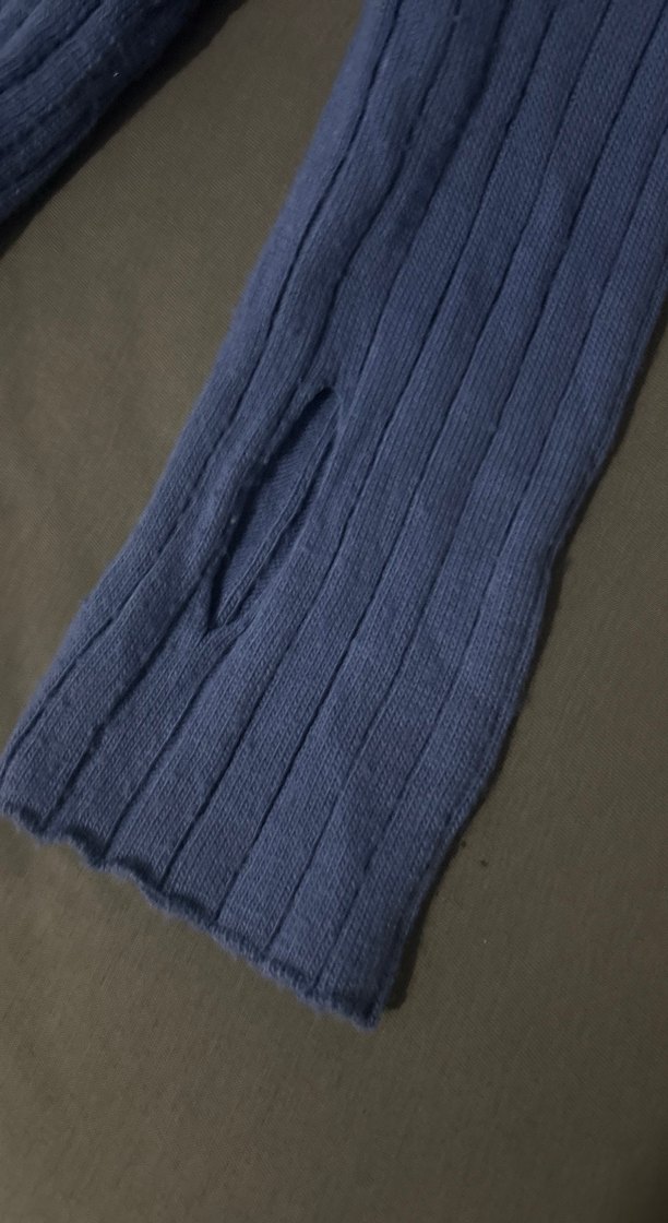 Uzun Kollu Lacivert Triko Kadın Kazak - Görsel 4