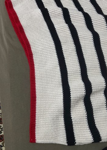 Çizgili Boğazlı Kadın Triko Kazak - Görsel 3