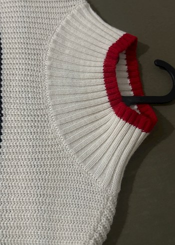 Çizgili Boğazlı Kadın Triko Kazak - Görsel 4