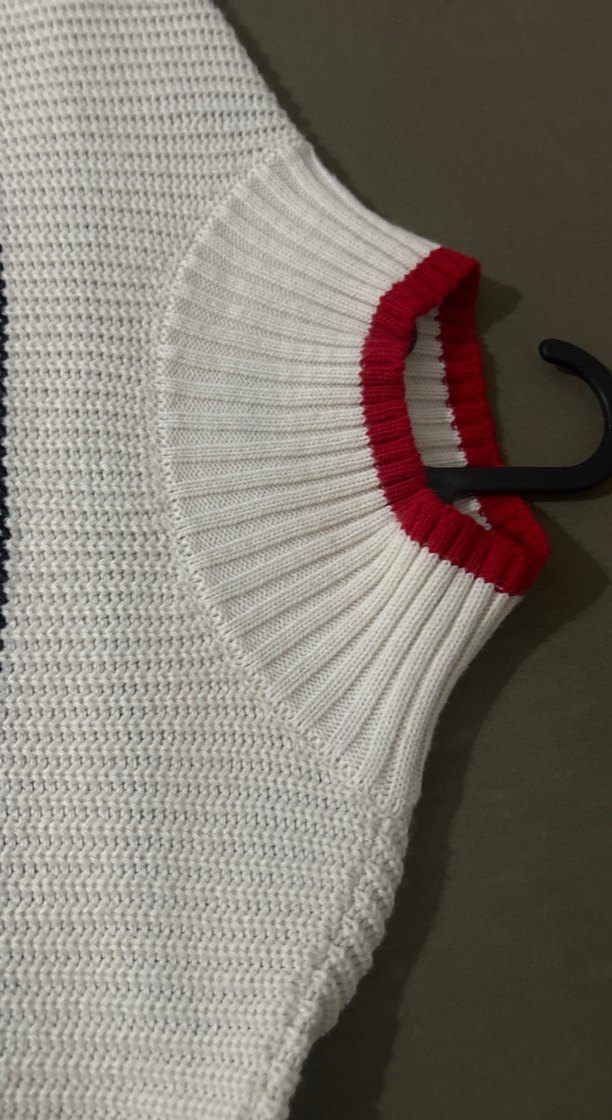 Çizgili Boğazlı Kadın Triko Kazak - Görsel 4