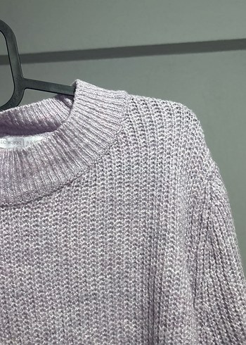 Açık pembe Boğazlı Örgü Kadın Kazak - Görsel 5