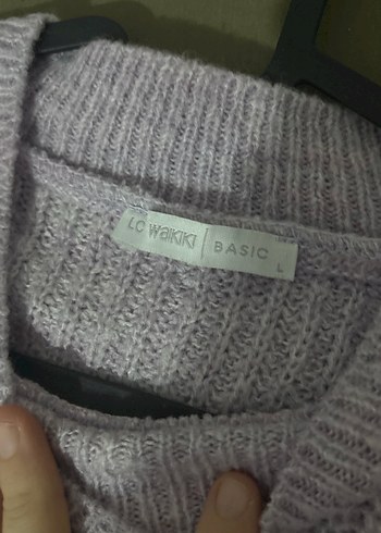 Açık pembe Boğazlı Örgü Kadın Kazak - Görsel 3