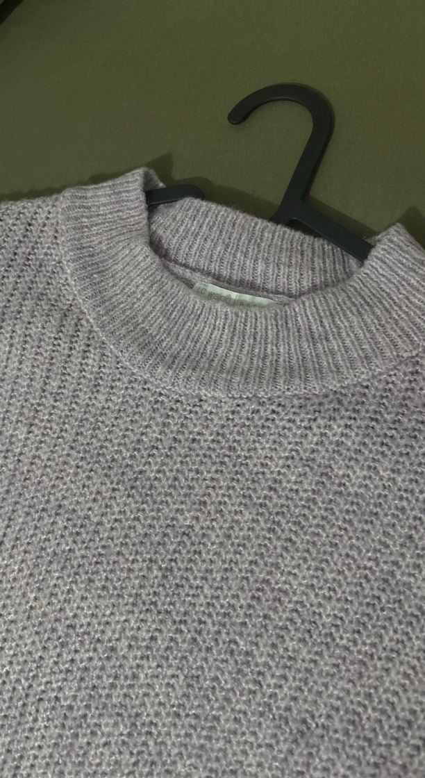 Açık pembe Boğazlı Örgü Kadın Kazak - Görsel 2