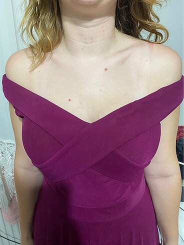 Mürdüm abiye elbise - Görsel 6