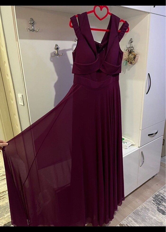 Mürdüm abiye elbise - Görsel 2