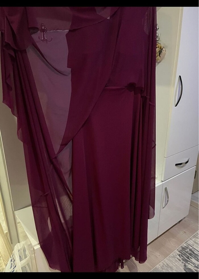 Mürdüm abiye elbise - Görsel 3