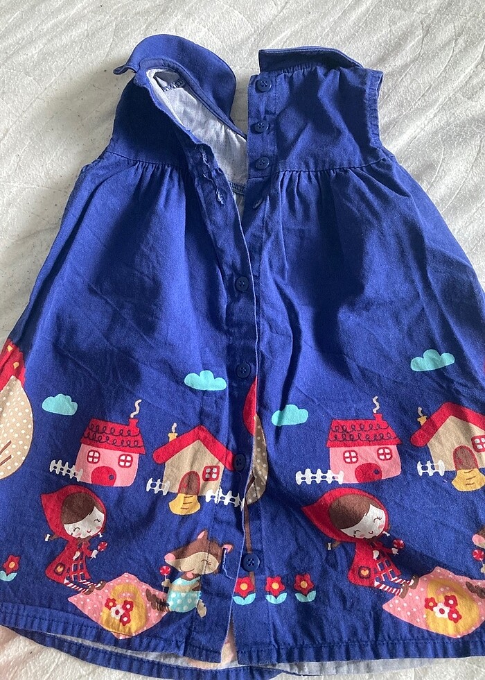 Kız elbise lacivert kırmızı başlıklı kız - Görsel 2