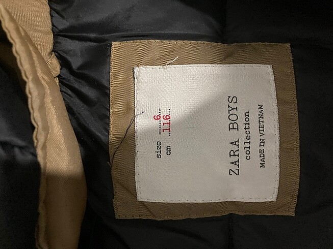 6 Yaş Beden haki Renk Zara mont
