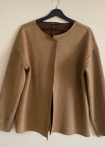 Bej Süet Kadın Midi Ceket - Görsel 2