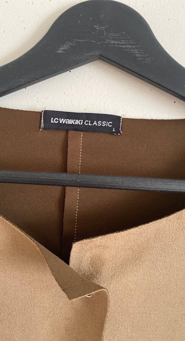 Bej Süet Kadın Midi Ceket - Görsel 3