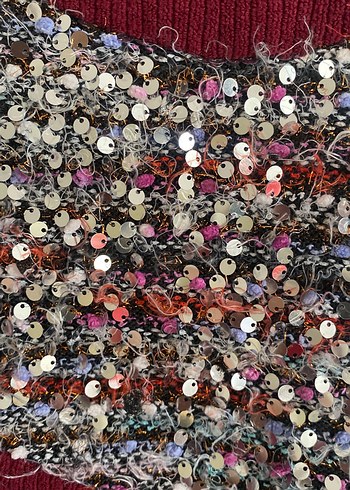 Bordo Uzun Triko Elbise - Görsel 5