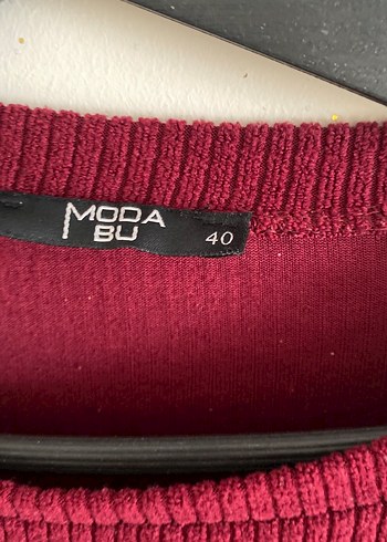 Bordo Uzun Triko Elbise - Görsel 4