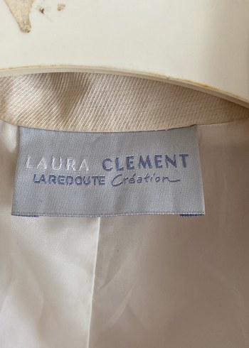 Düğmeli Pamuklu Kadın Beyaz Ceket - Görsel 2