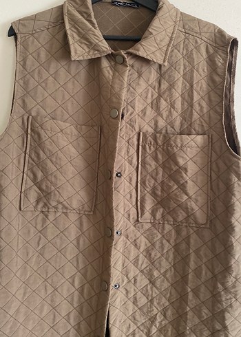 Bej Düğmeli Kolsuz Midi Yelek - Görsel 3