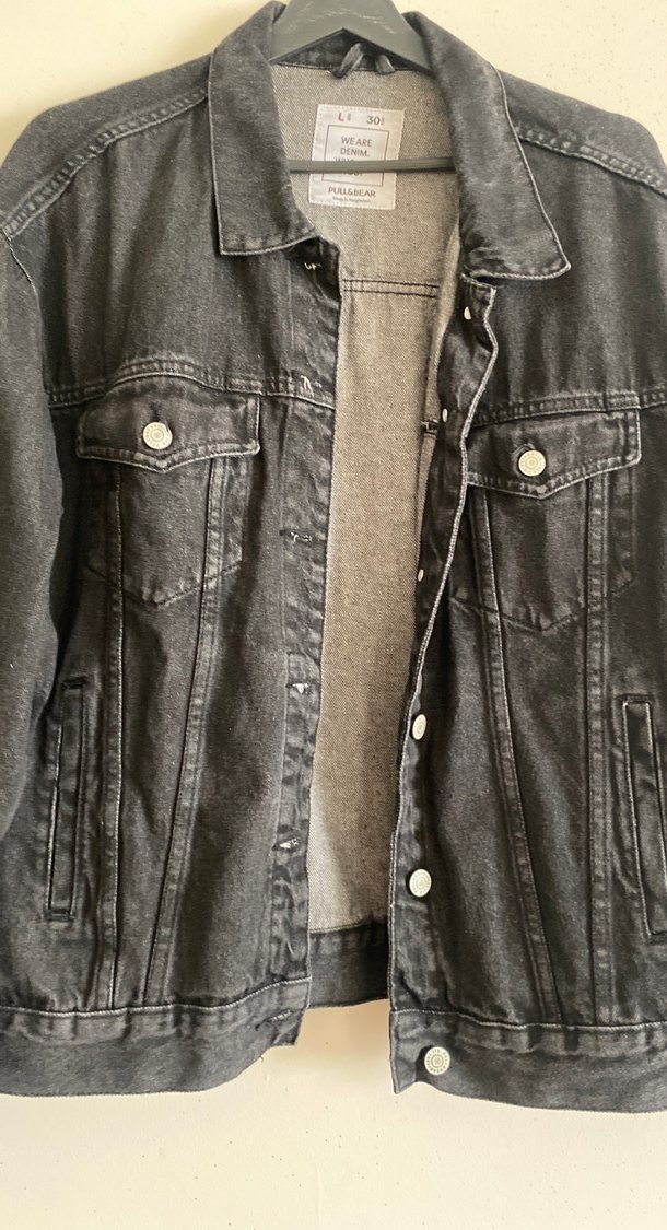 Düğmeli Gri Kadın Denim Ceket - Görsel 3