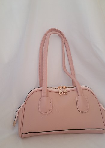 Pembe Deri Minimalist Kadın Çantası
