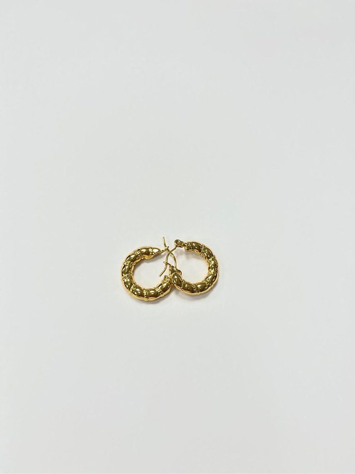 Gold Renkli Midi Desenli Boncuklu Küpe - Görsel 2