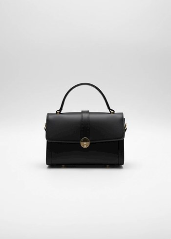 Siyah Deri Tokalı Kadın Çanta - Görsel 2