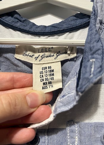 Erkek Çocuk Gri Çizgili Uzun Kollu Gömlek - Görsel 2