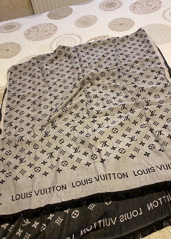 Beden gri Renk Louis Vuitton Gri pamukluBohem Şal