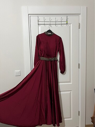 Suud Collection Bordo abiye elbise