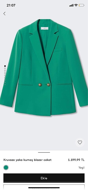 Mango yeşil blazer ceket